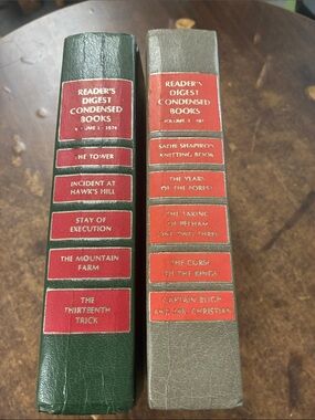 Reader's Digest Condensed Books Decorative Set - Green and Gray Spines